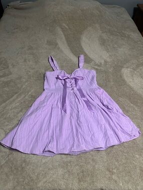 Sugar Thrillz Lavender Bow-Front mini Dress